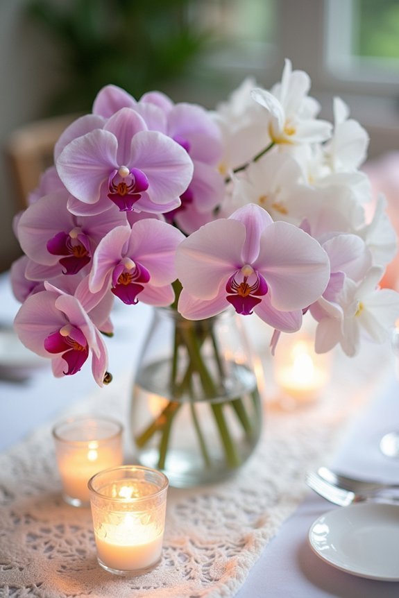 abundant orchid garden centerpiece