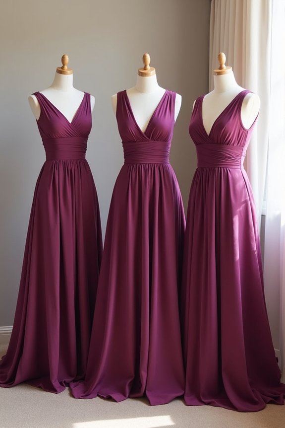affordable plum bridesmaid dresses