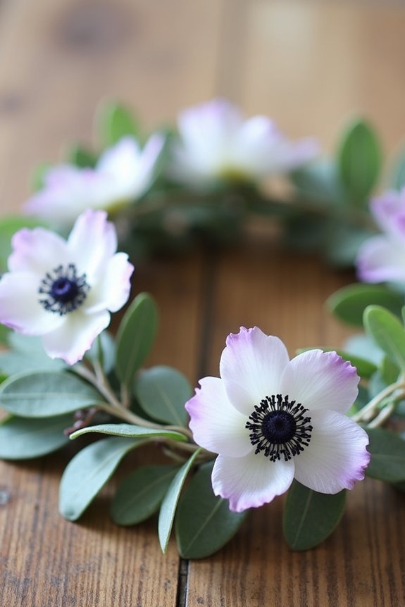 anemones flower crown tutorial