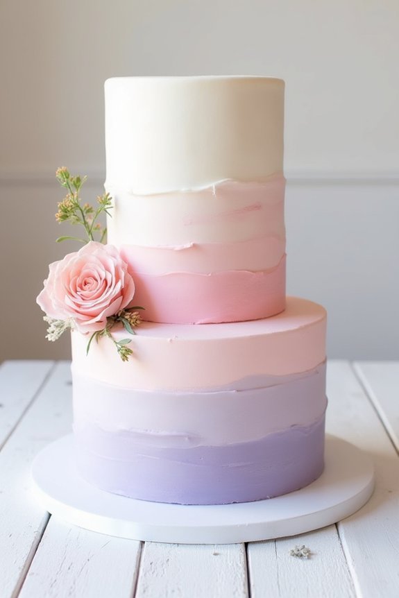 artistic ombre watercolor cakes