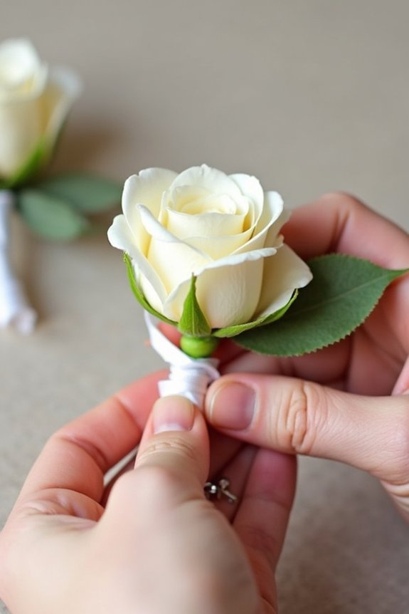 assemble your rose boutonniere