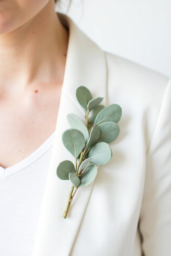 assembling eucalyptus boutonnieres easily