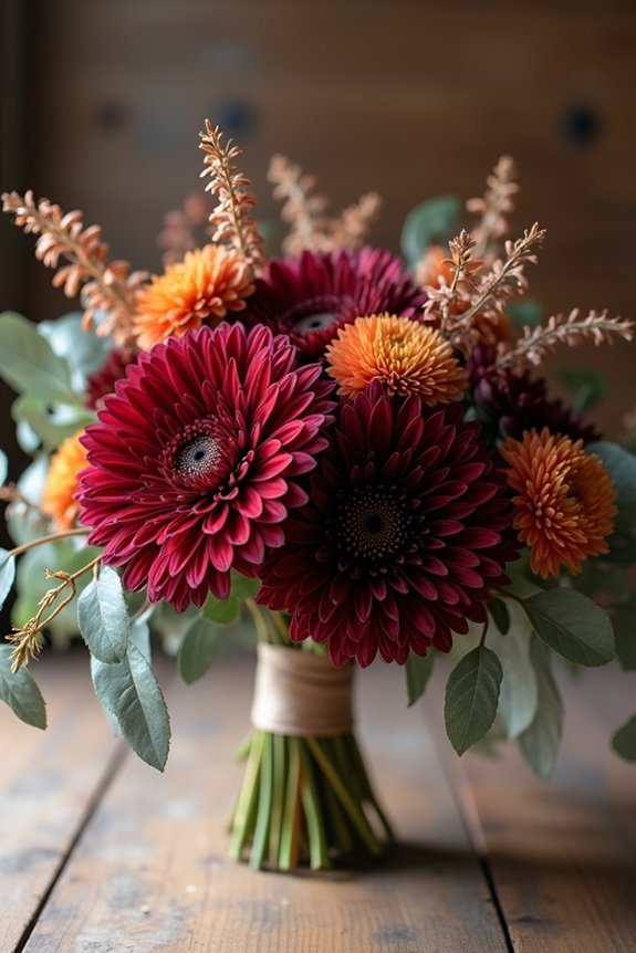 autumn wedding flower selections