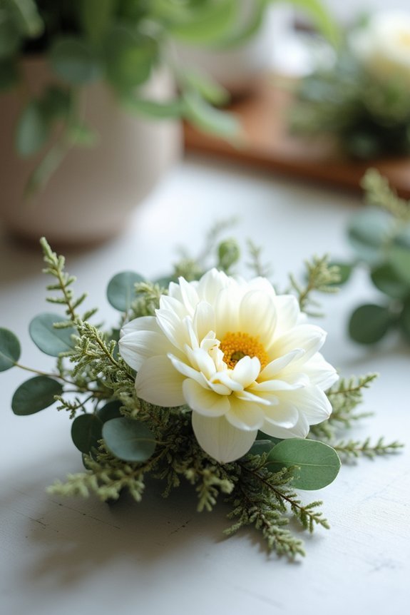 balanced boutonniere floral design