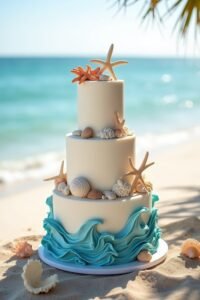beach themed wedding cake inspiration