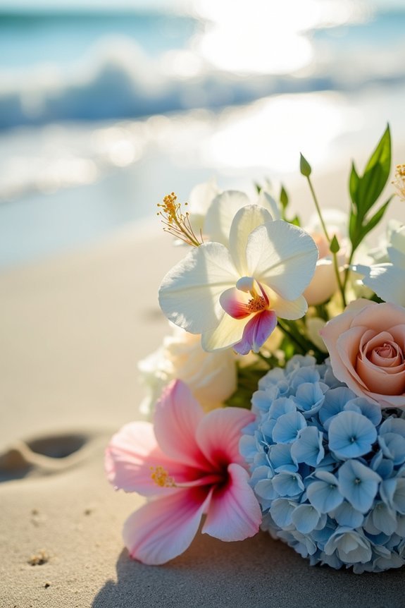 beach wedding flower arrangements
