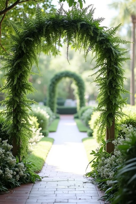 beautiful greenery aisle decorations