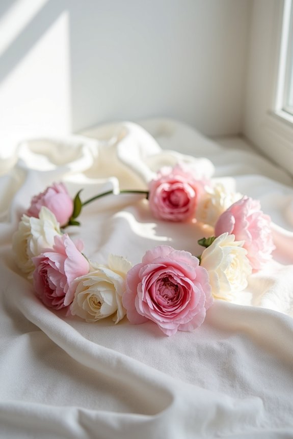beautiful peony flower crown