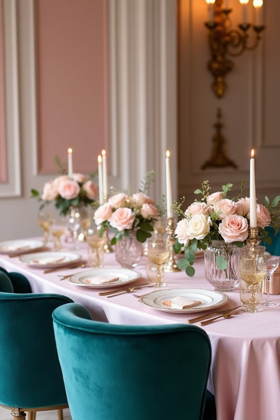 blush and jewel tone elegance