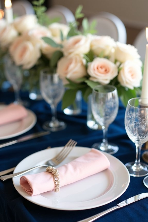 blush and navy elegance