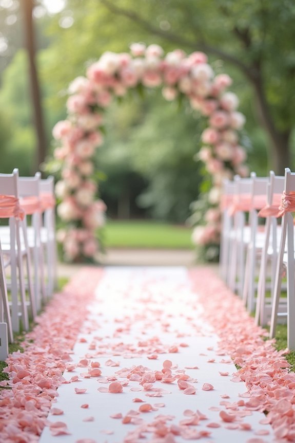 blush ceremony aisle design