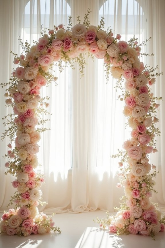 blush cream romantic archway design