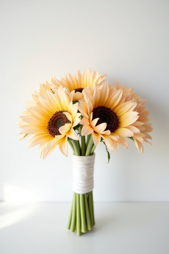 blush cream sunflower elegance
