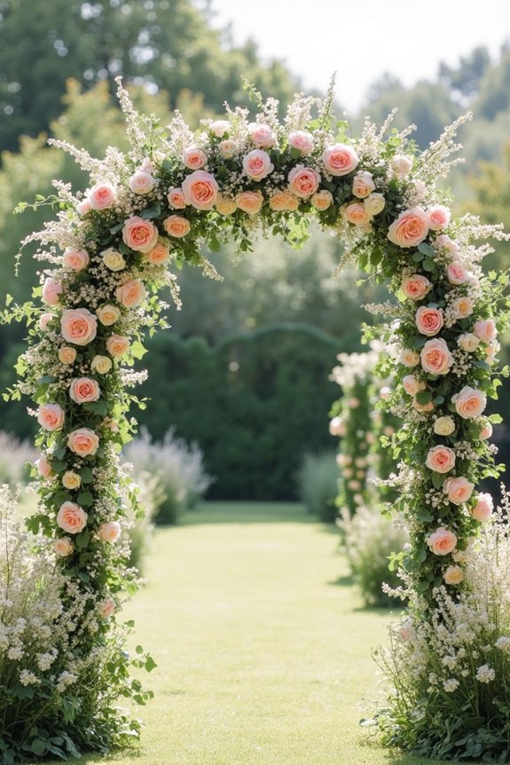 blush floral arch combinations