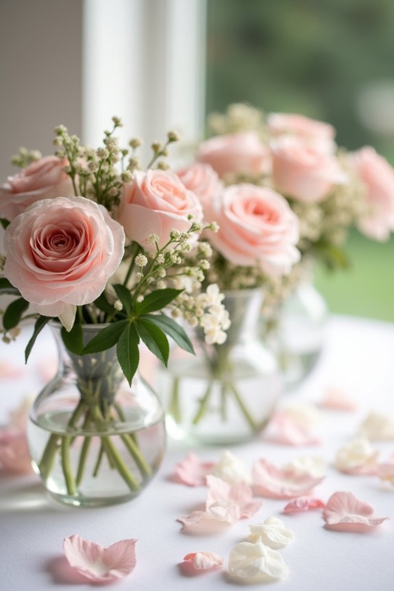 blush pink centerpiece styles