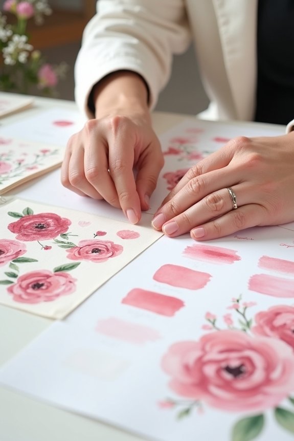 blush pink floral communication