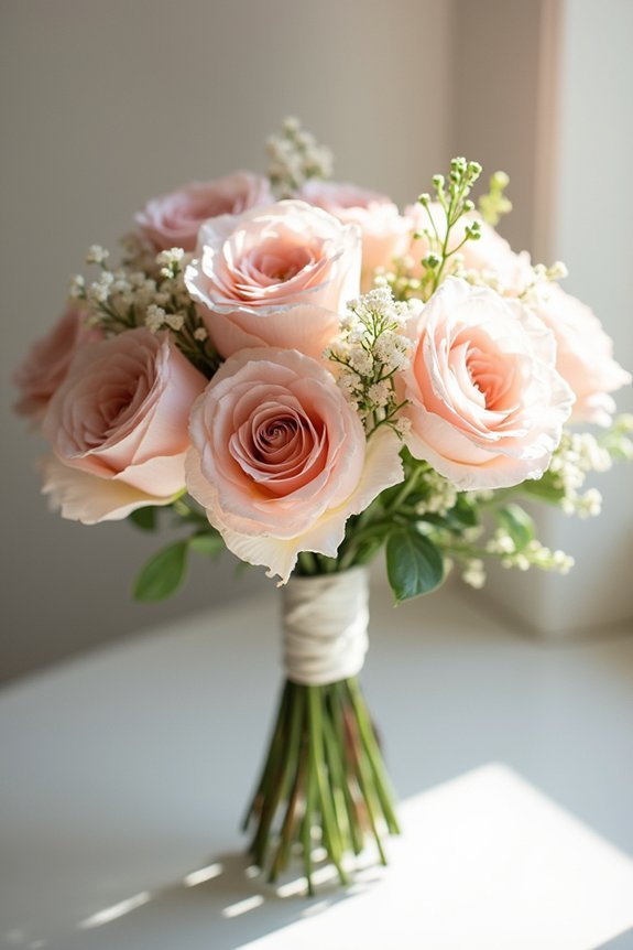 blush pink flower bouquet