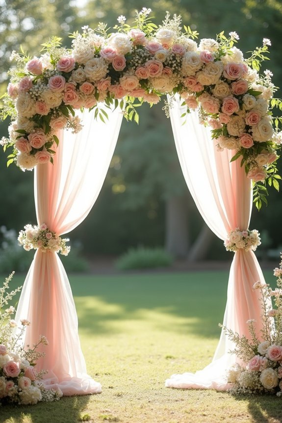 blush pink wedding arch elegance