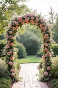 blush pink wedding arch ideas
