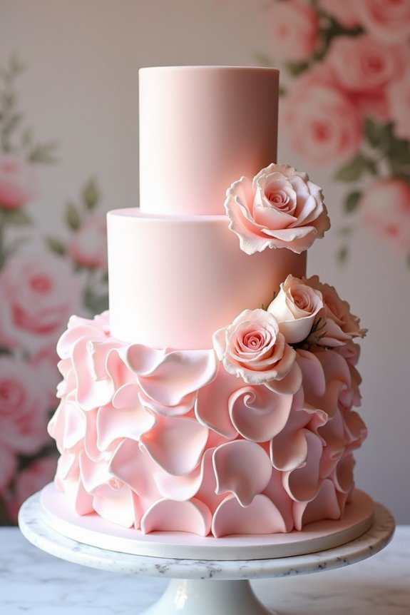 blush pink wedding cakes