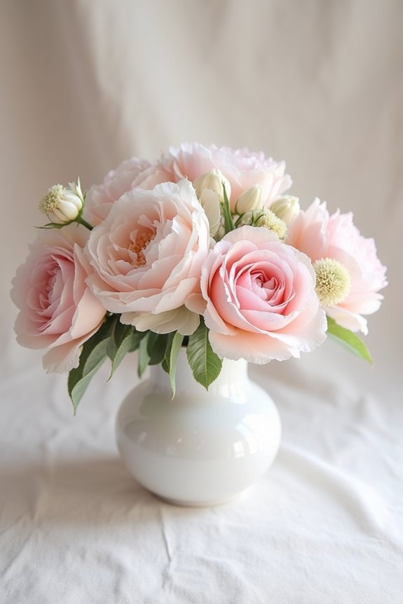 blush pink wedding flowers