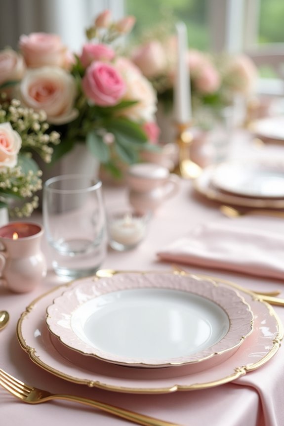 blush tableware and chargers