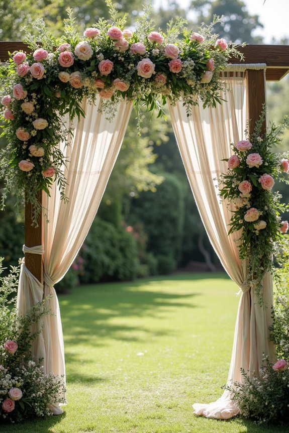 bohemian arch with wild blooms
