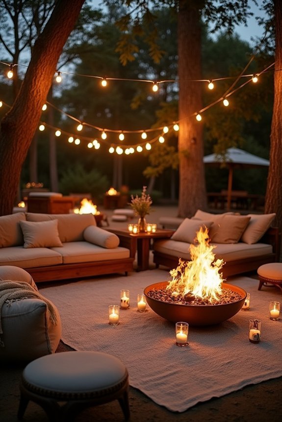bohemian fire pit ambiance