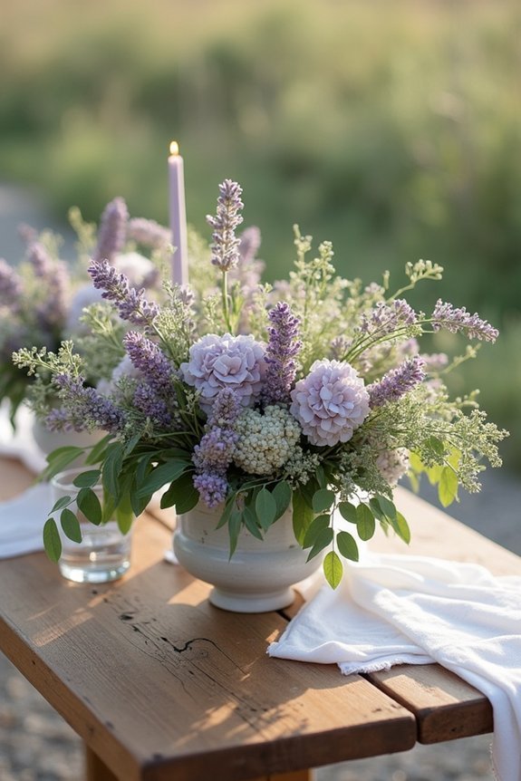 bohemian lavender and sage bouquets