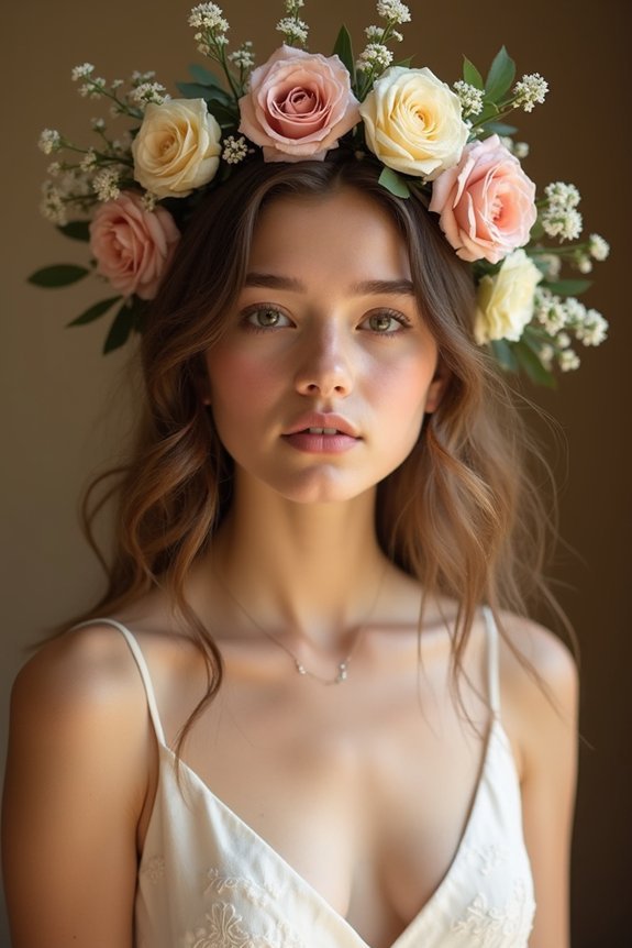 bohemian rose crown elegance
