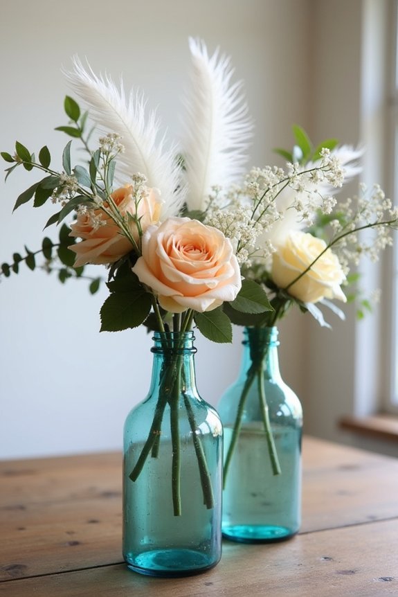bohemian vintage botanical centerpieces
