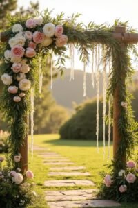 bohemian wedding arch flowers