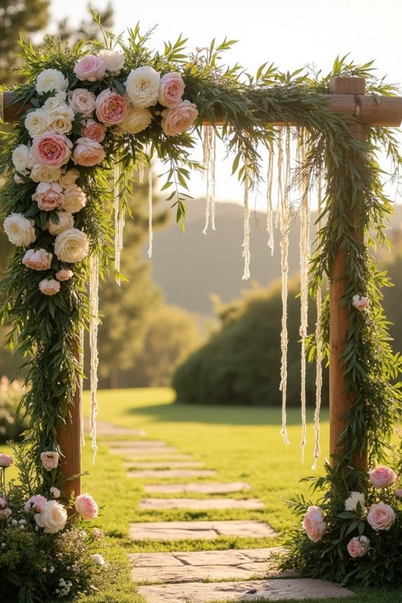 bohemian wedding arch flowers