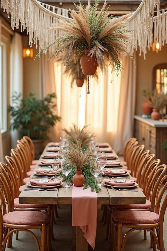 boho chic reception elegance