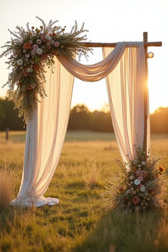 boho rustic macram linen arch