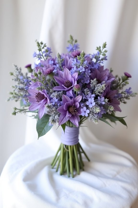 bold bridal bouquet combination