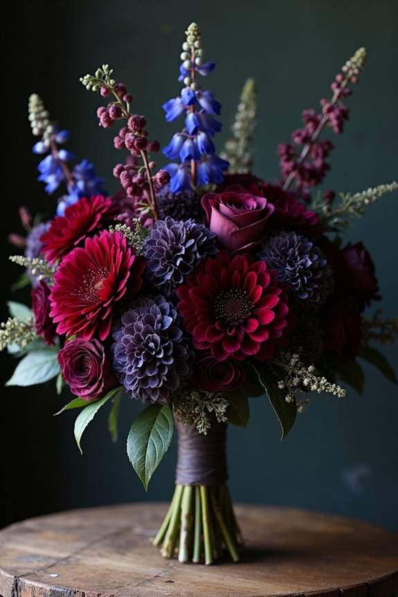 bold jewel tones bouquet