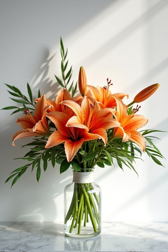 bold orange lilies elegance