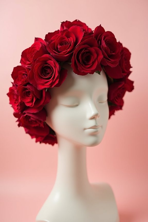 bold red rose crown