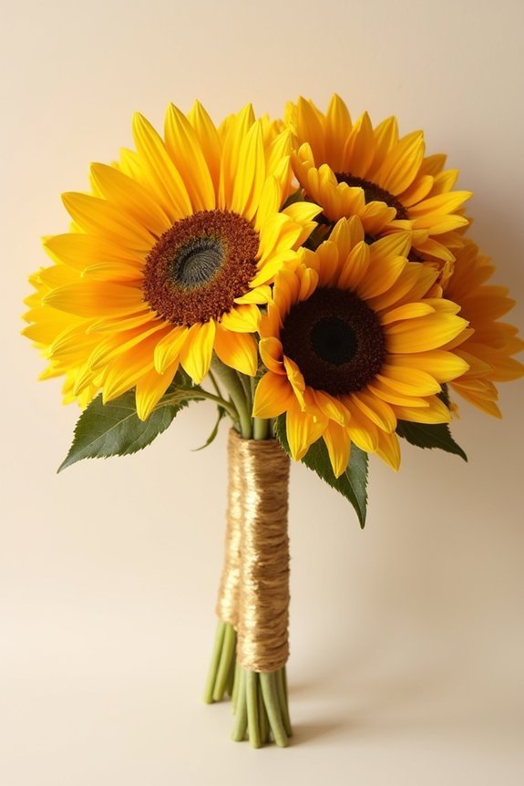 bold sunflowers metallic elegance