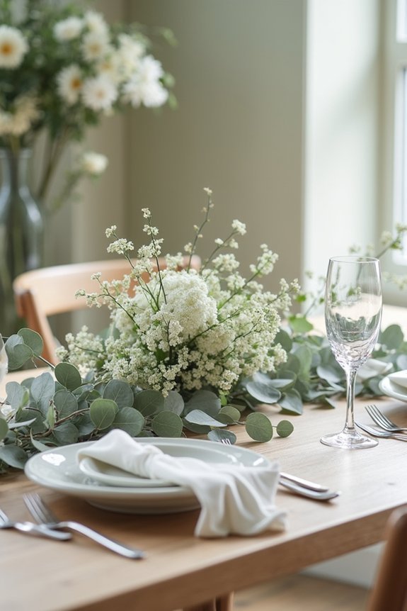 botanical wedding table arrangement