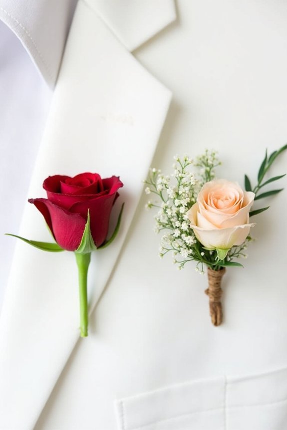 boutonnieres classic vs mixed