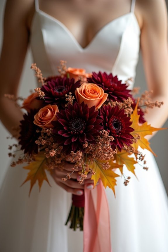 bridal bouquet with fall florals