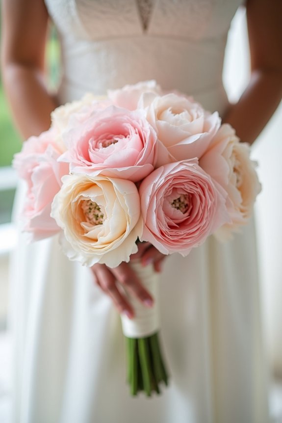 bridesmaid bouquet ranunculus details