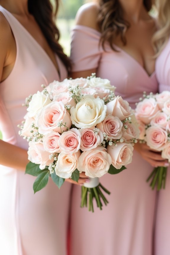 bridesmaid dress floral coordination