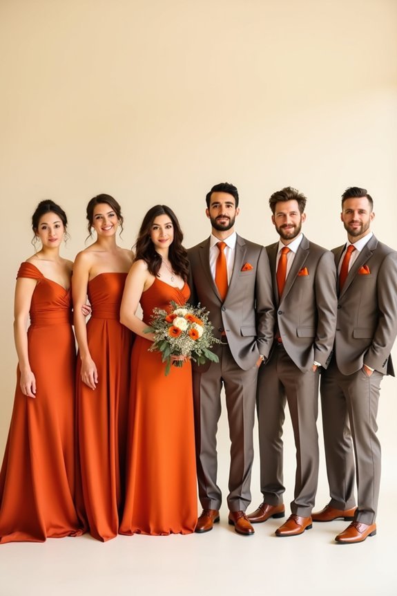 bridesmaid jewel tones groomsmen accents