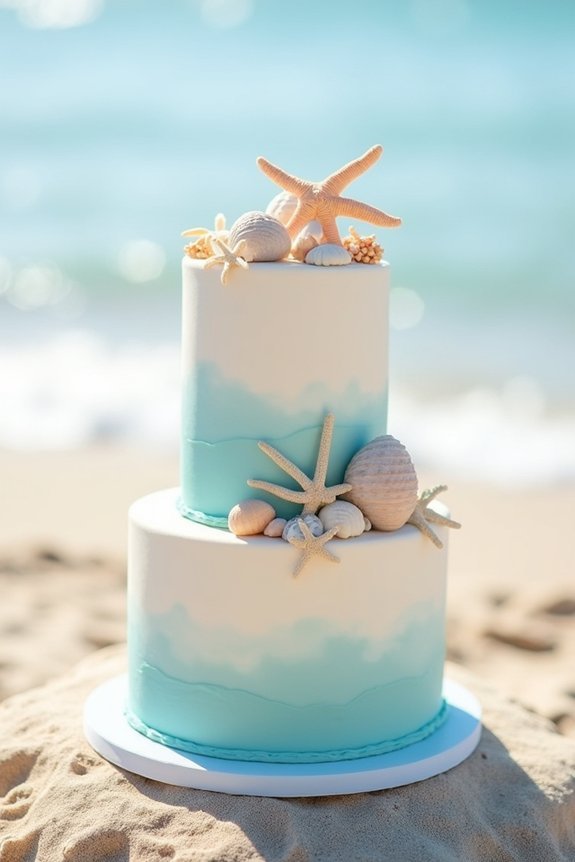 budget beach wedding cakes