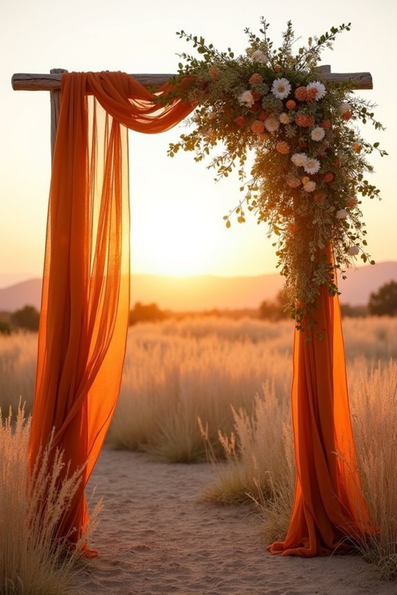 budget friendly burnt orange arch