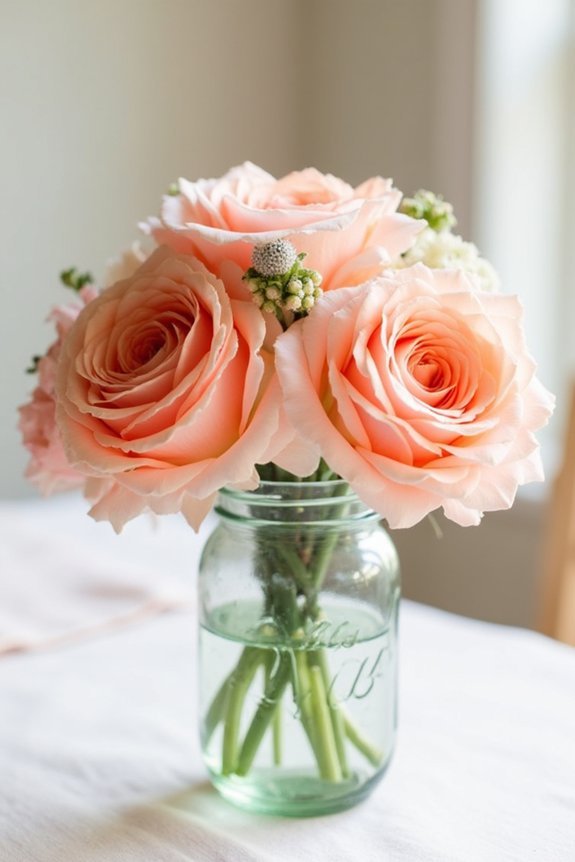 budget friendly coral flower arrangements