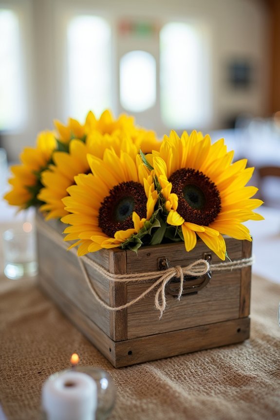 budget friendly sunflower centerpieces